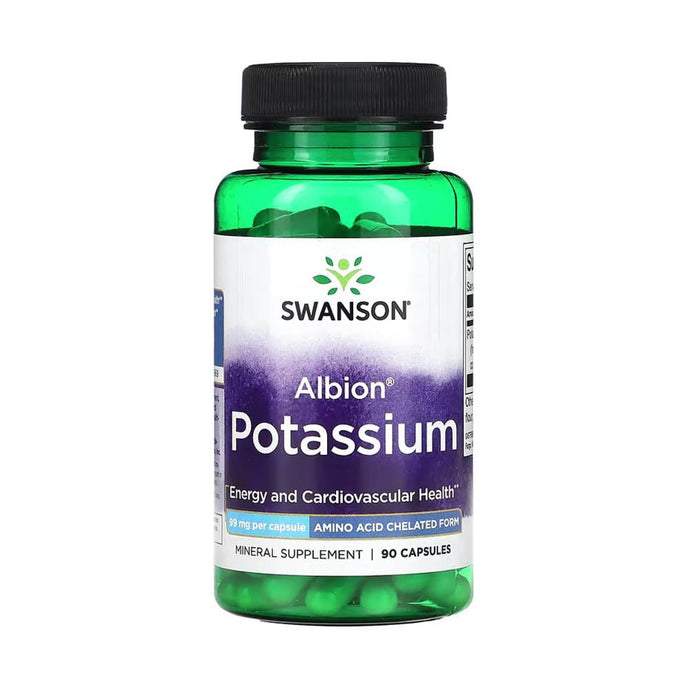 Potassium Glycinate Albion, 99 mg, Swanson, 90 capsule SWU069