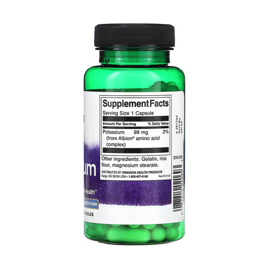 Potassium Glycinate Albion, 99 mg, Swanson, 90 capsule SWU069