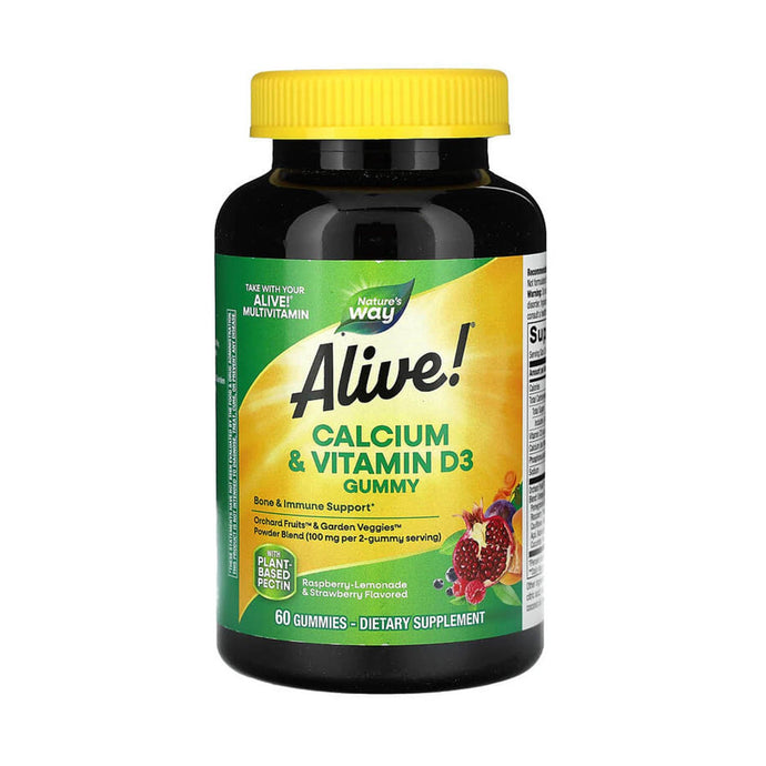 Alive! Calcium & Vitamin D3 Gummy, Nature's Way, 60 jeleuri
