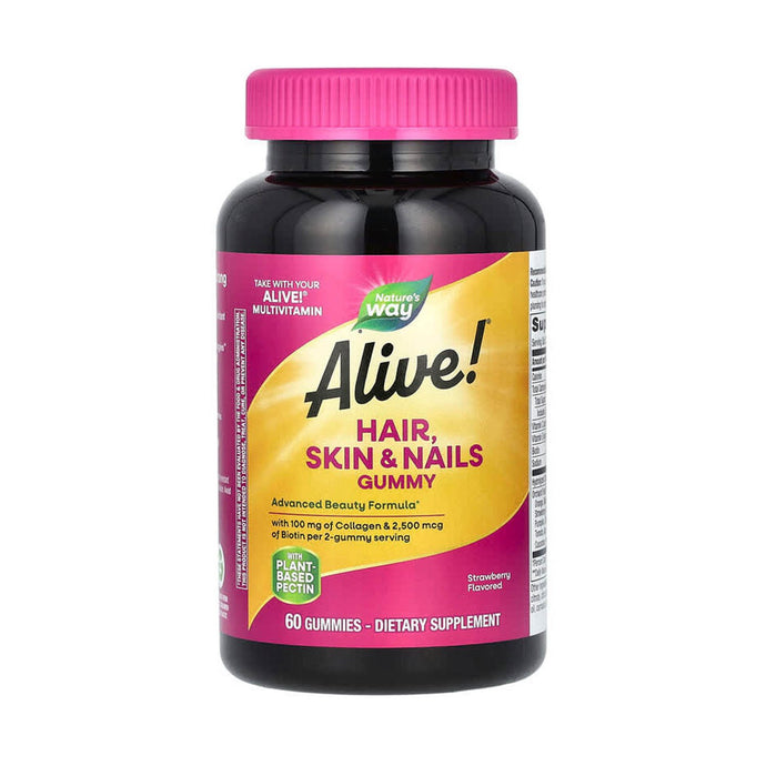 Alive! Hair, Skin & Nails Gummies, Nature's Way, 60 Gummies