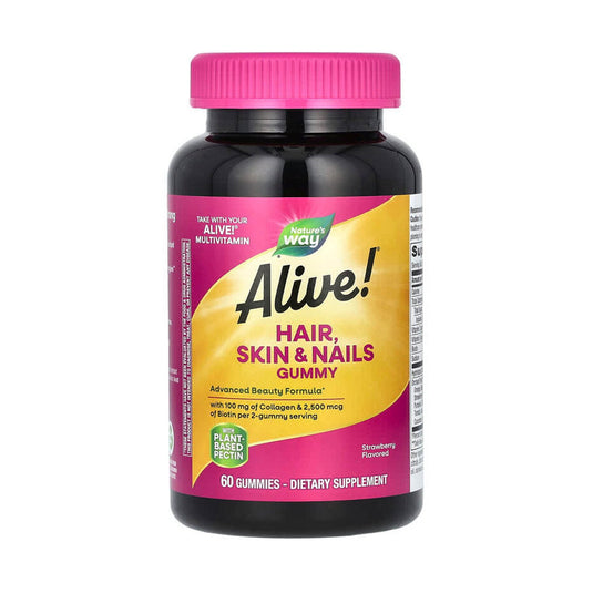 Alive! Hair, Skin & Nails Gummies, Nature's Way, 60 Gummies