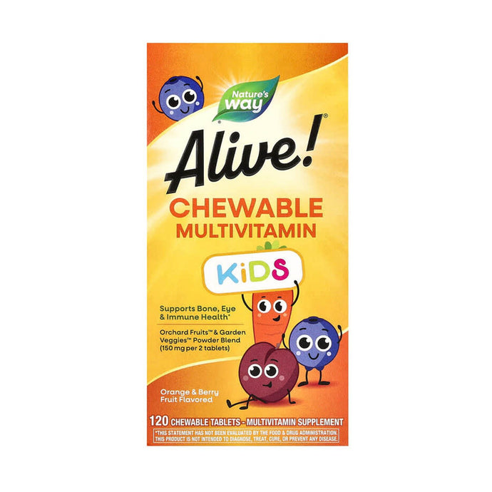 Alive! Kids, Chewable Multivitamin, Nature's Way, 120 tablete masticabile