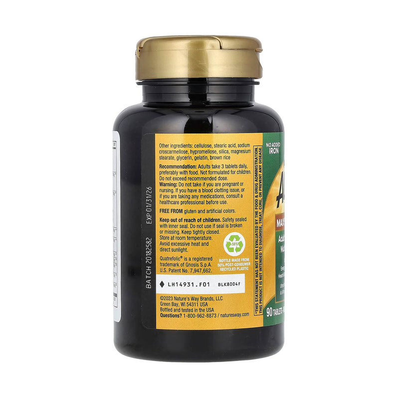 Încărcați imaginea în vizualizatorul Galerie, Alive!® Max3 Potency, Adult Complete Multivitamin, No Added Iron, Nature&#39;s Way, 90 Tablets
