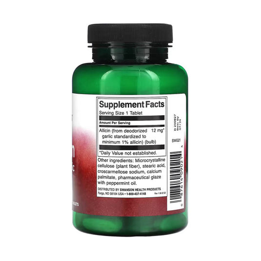 Allicin From Garlic, 12 mg, Swanson, 100 tablete SWG21