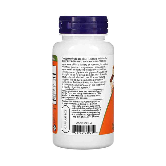 Aloe 10,000 & Probiotics, Now Foods, 60 capsule