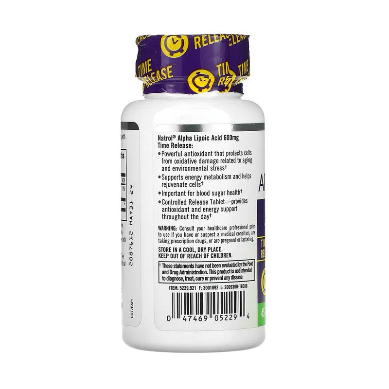 Încărcați imaginea în vizualizatorul Galerie, Alpha Lipoic Acid, (Eliberare Prelungita), 600 mg, Natrol, 45 tablete
