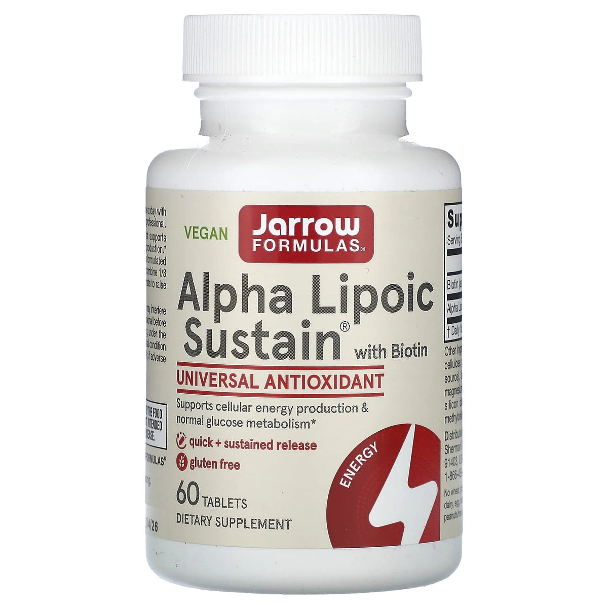 Alpha Lipoic Sustain with Biotin, 300 mg, Jarrow Formulas, 60 tablete