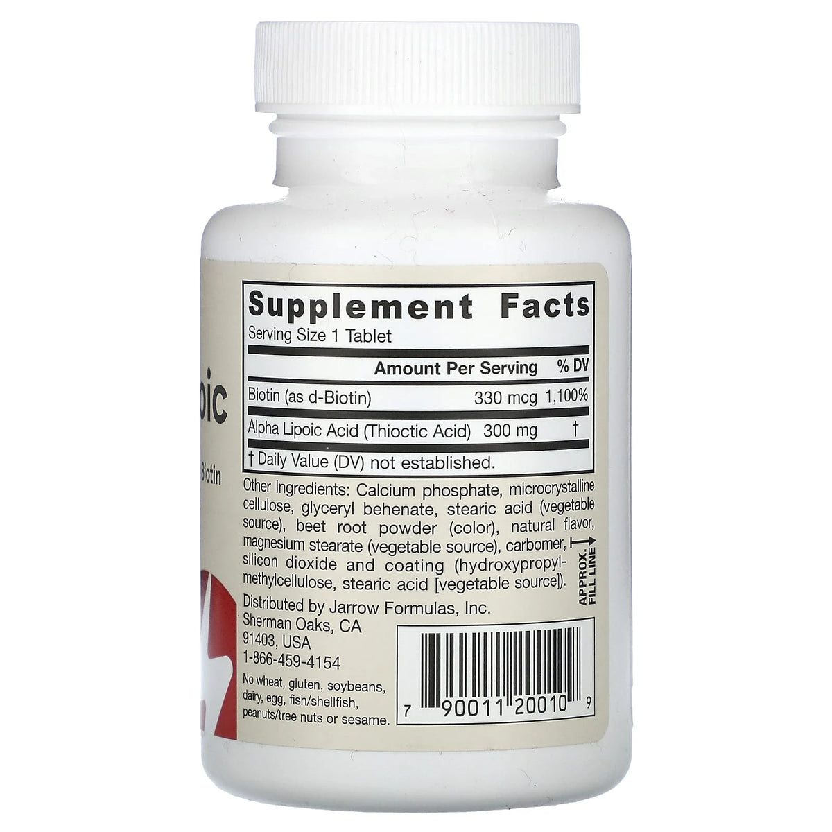 Alpha Lipoic Sustain with Biotin, 300 mg, Jarrow Formulas, 60 tablete