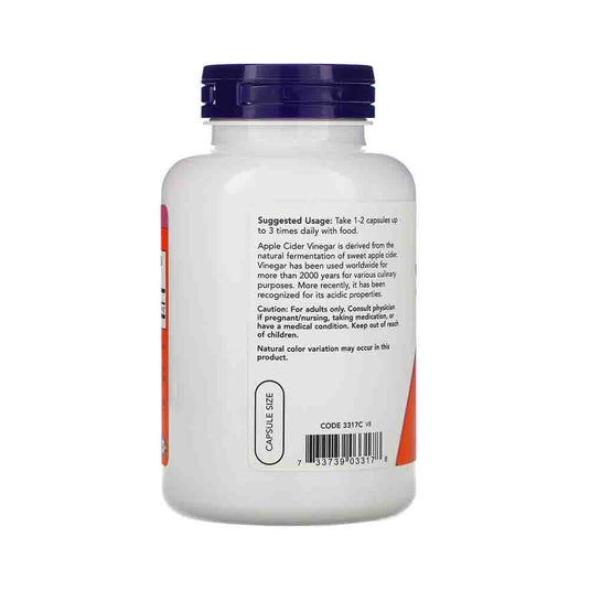 Apple Cider Vinegar (Oțet Cidru de Mere), 450 mg, Now Foods, 180 capsule