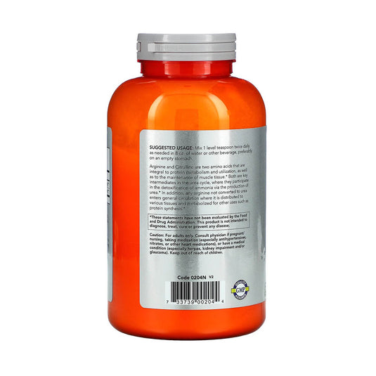 Arginine & Citrulline Powder, NOW Foods, 340g