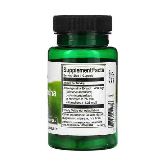 Ashwagandha Extract, 450 mg, Swanson, 60 capsule SWH287