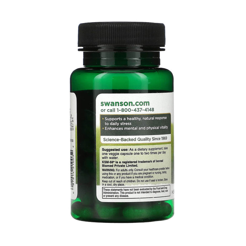 Încărcați imaginea în vizualizatorul Galerie, Ashwagandha Extract Ultimate KSM-66, 250mg, Swanson, 60 capsule SWU1003
