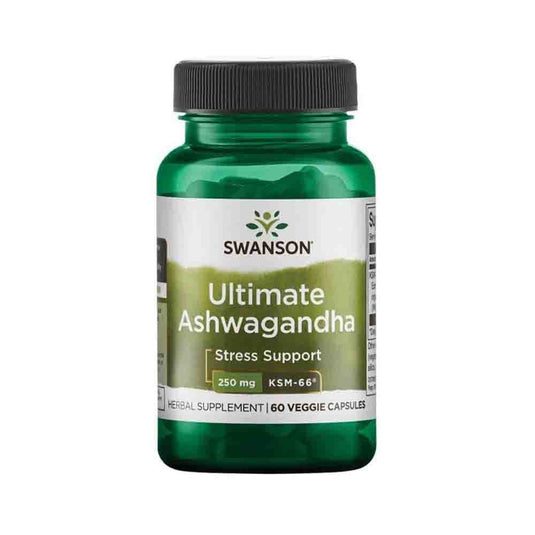 Ashwagandha Extract Ultimate KSM-66, 250mg, Swanson, 60 capsule SWU1003