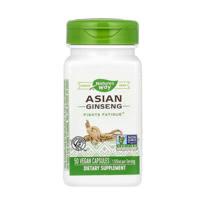 Asian Ginseng (Panax), 1120 mg, Nature's Way, 50 Vegan Capsule