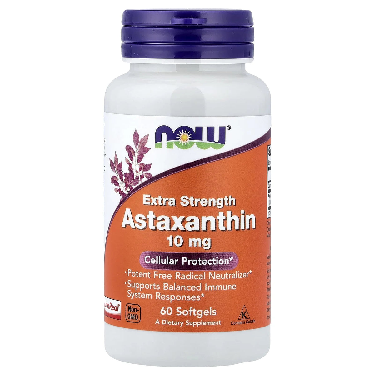 Astaxanthin, (Antioxidant), 10 mg, Now Foods, 60 softgels