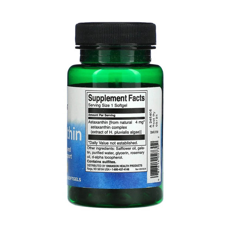 Încărcați imaginea în vizualizatorul Galerie, Astaxanthin (Astaxantina), 4 mg, Swanson, 60 softgels SWU730
