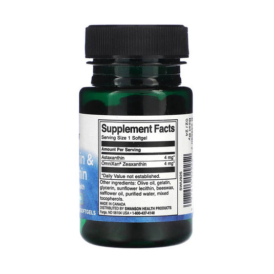 Astaxanthin Zeaxanthin, (Antioxidant), Swanson, 60 softgels SWU925