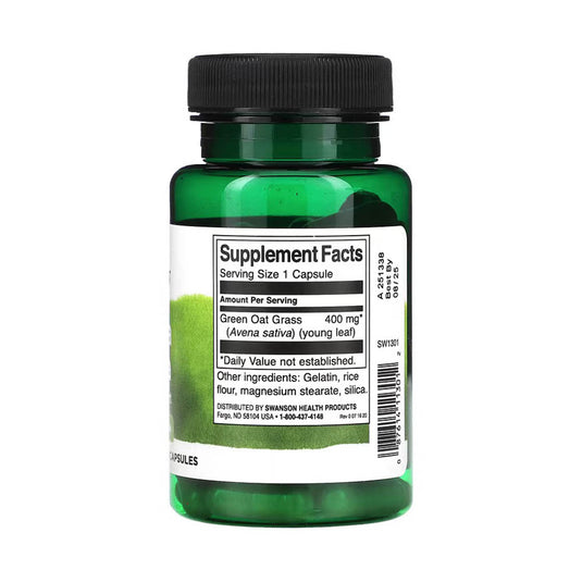 Avena Sativa (Ovaz Verde), 400 mg, Swanson, 60 capsule SW1301