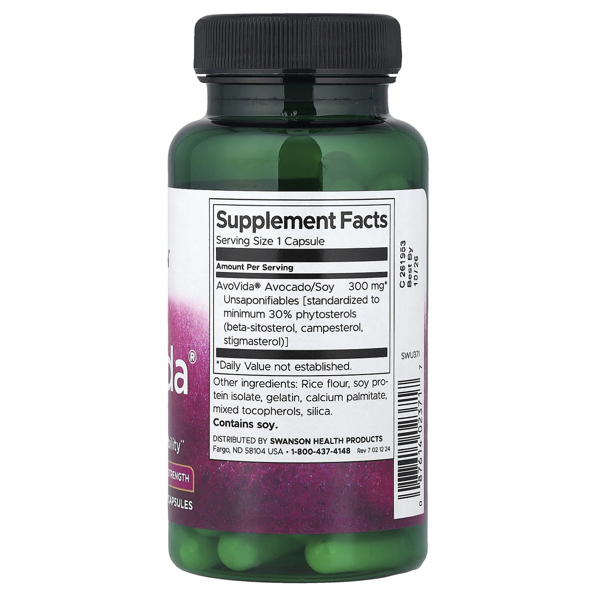 AvoVida Fitosteroli (Avocado/Soia), 300 mg, Swanson, 60 capsule SWU371