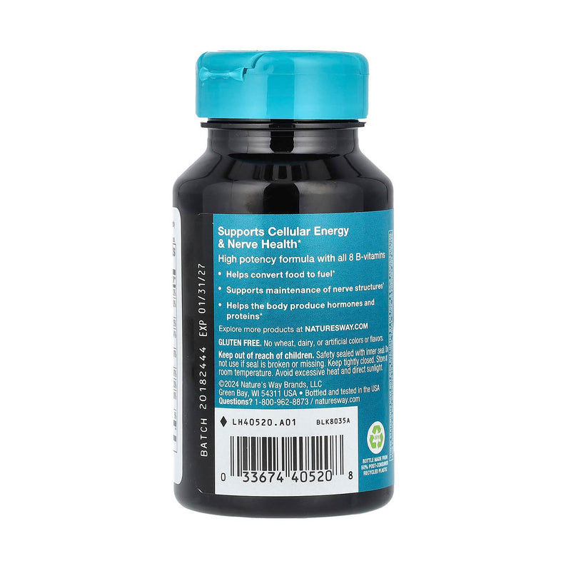 Încărcați imaginea în vizualizatorul Galerie, B-100 Complex Vitamine B, Nature&#39;s Way, 60 Capsule
