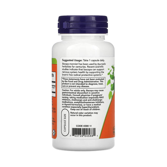 Bacopa Monnieri Extract (Brahmi), Now Foods, 90 capsule