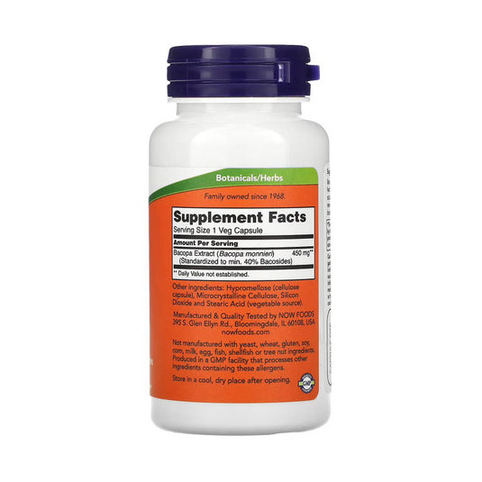 Bacopa Monnieri Extract (Brahmi), Now Foods, 90 capsule
