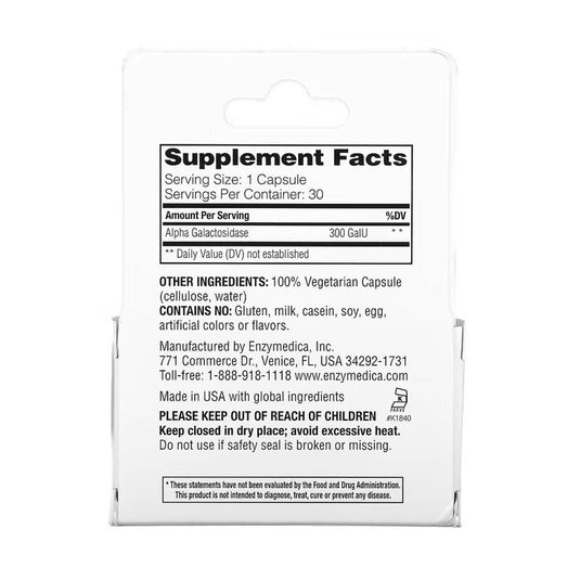 BeanAssist (Balonare și Disconfort), Enzymedica, 30 capsule