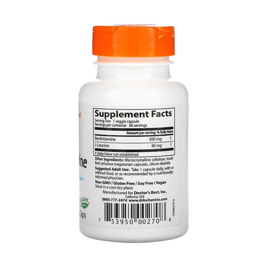 Benfotiamine (Active Co-Enzyme B1), 300 mg, Doctor's Best, 60 capsule