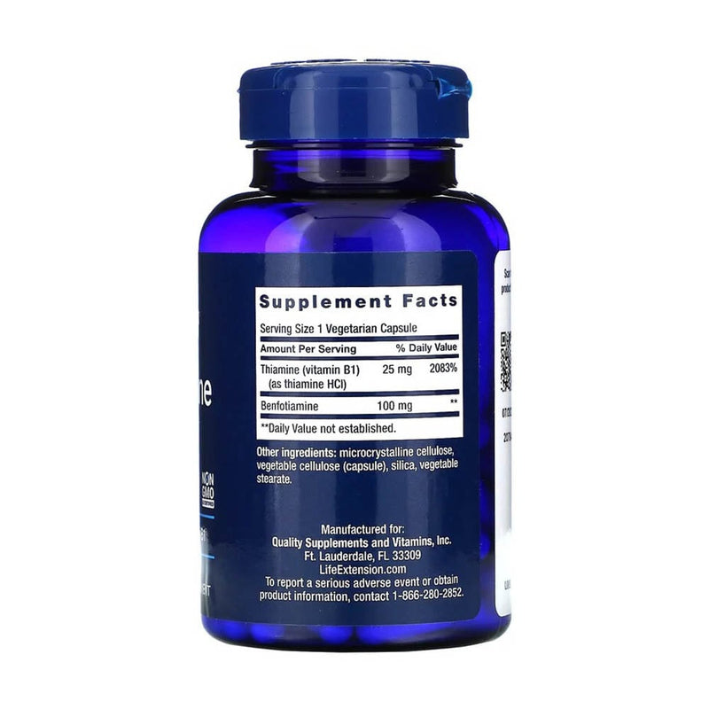 Încărcați imaginea în vizualizatorul Galerie, Benfotiamine with Thiamine, 100mg, Life Extension, 120 capsule
