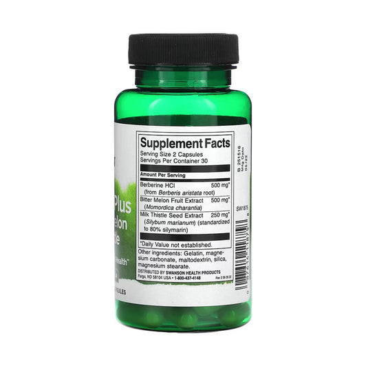 Berberine Plus with Bitter Melon & Milk Thistle, Swanson, 60 capsule SW1875