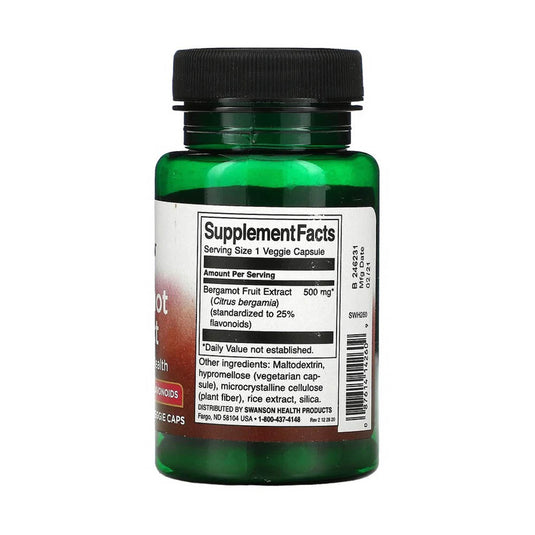 Bergamot Extract with BERGAVIT, 500mg, Swanson, 30 capsule SWH260