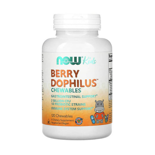 Berry Dophilus Probiotic Kids, 2 Billion CFU, Now Foods, 60 tablete masticabile