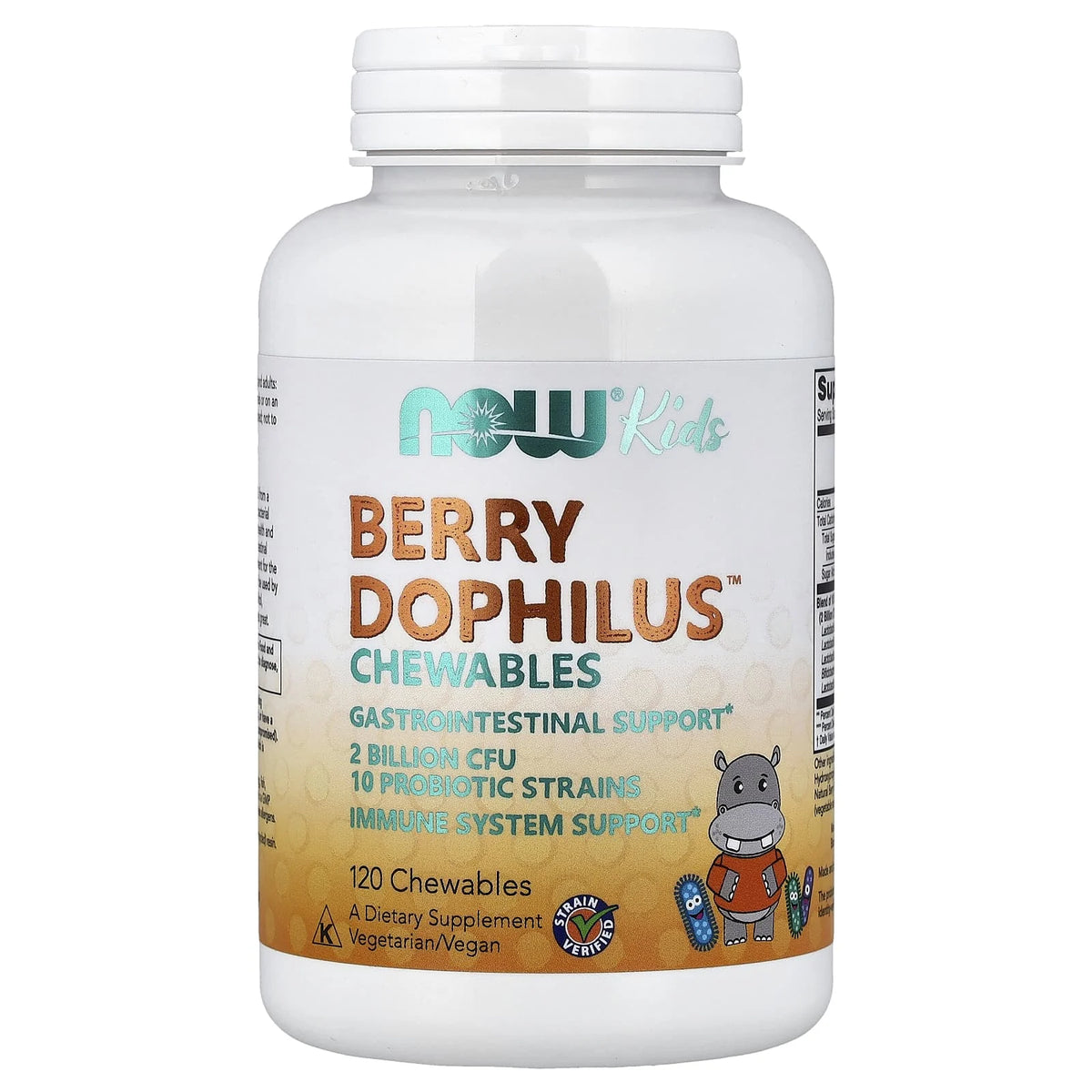 Berry Dophilus, Kids, 2 Billion CFU, Now Foods, 120 tablete masticabile