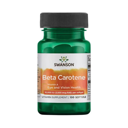 Beta Carotene (Vitamin A) 10.000 IU, Swanson, 100 softgels SW009