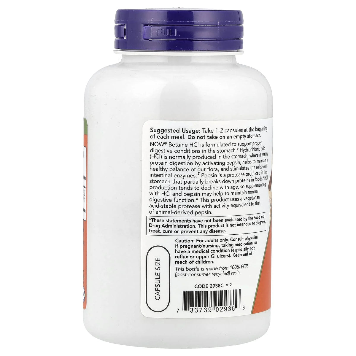 Betaine HCL (Clorhidrat de Betaina), 648 mg, Now Foods, 120 capsule
