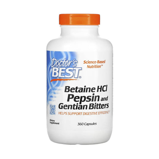 Betaine HCl Pepsin & Gentian Bitters, Doctor's Best, 120 capsule