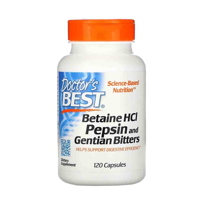 Betaine HCl Pepsin & Gentian Bitters, Doctor's Best, 120 capsule