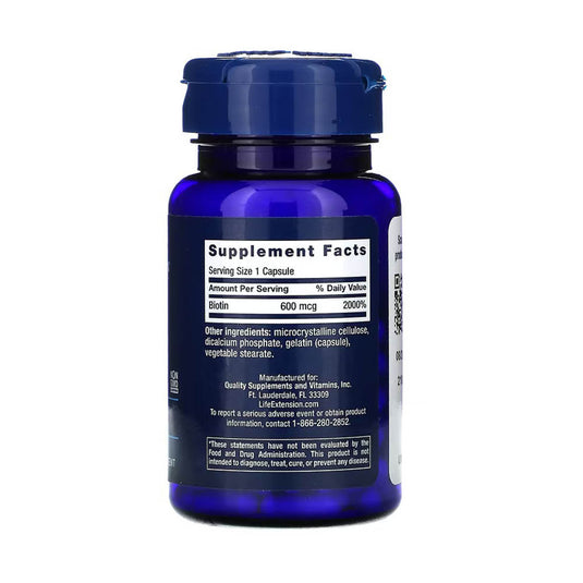 Biotin, 600 mcg, Life Extension, 100 capsule