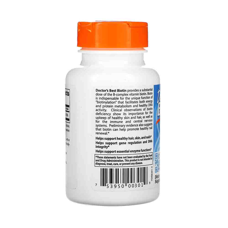 Încărcați imaginea în vizualizatorul Galerie, Biotin (Biotina B7) 5000mcg, Doctor&#39;s Best, 120 capsule
