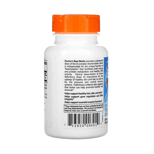 Biotin (Biotina B7) 5000mcg, Doctor's Best, 120 capsule