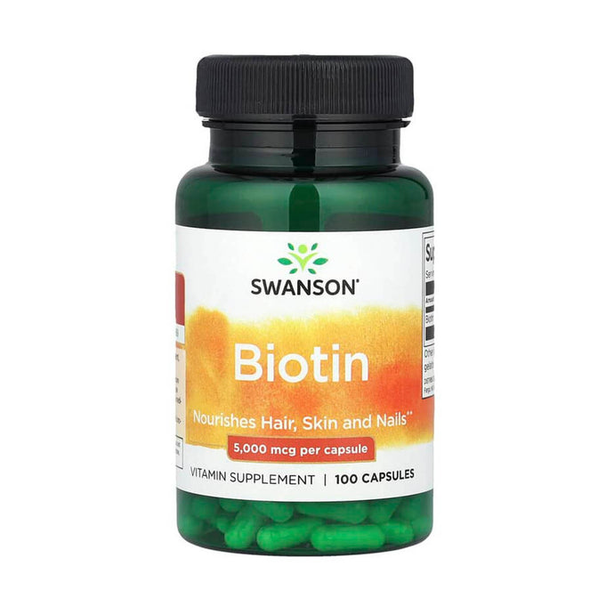 Biotin (Vitamina B7), 5000 mcg, Swanson, 100 capsule SW877