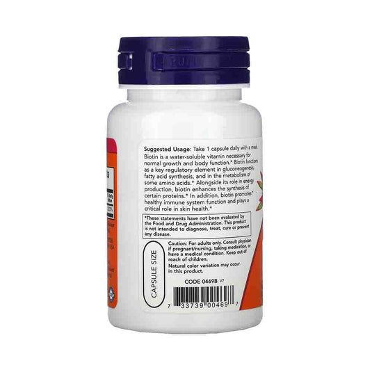 Biotin (Vitamina H sau B7) 1000 mcg, Now Foods, 100 capsule