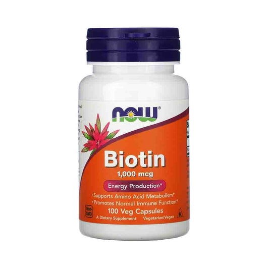 Biotin (Vitamina H sau B7) 1000 mcg, Now Foods, 100 capsule