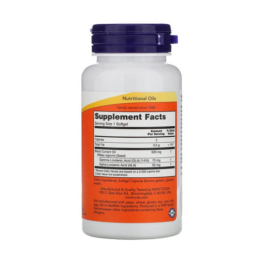 Black Currant Oil (Coacaze Negre), 500 mg, Now Foods, 100 softgels