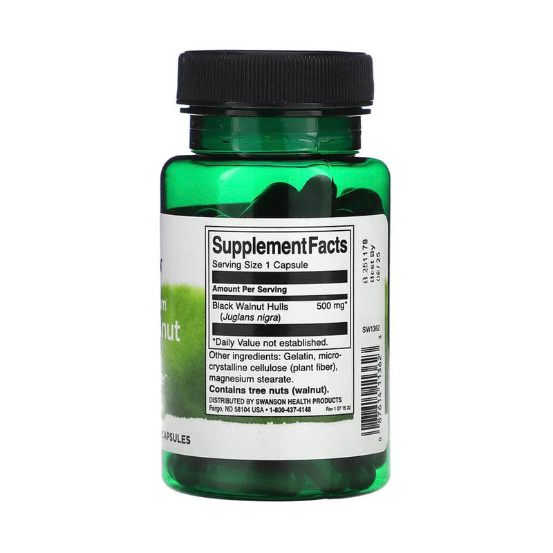 Încărcați imaginea în vizualizatorul Galerie, Black Walnut Hulls (Coaja de Nuca Neagra) 500mg, Swanson, 60 capsule SW1362
