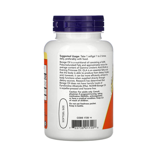 Borage Oil, (Limba Mielului), 1000 mg, Now Foods, 60 softgels