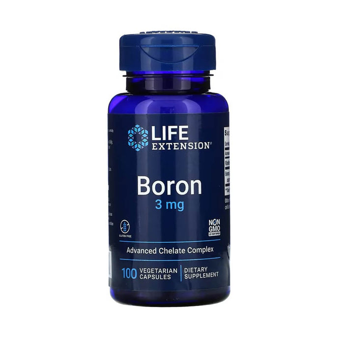 Boron, 3 mg, cu Vitamina B2, Life Extension, 100 capsule