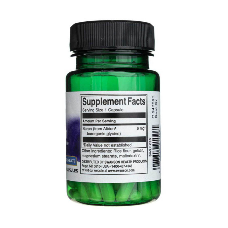 Încărcați imaginea în vizualizatorul Galerie, Boron from Albion Boroganic Glycine, 6 mg, Swanson, 60 capsule SWU1028
