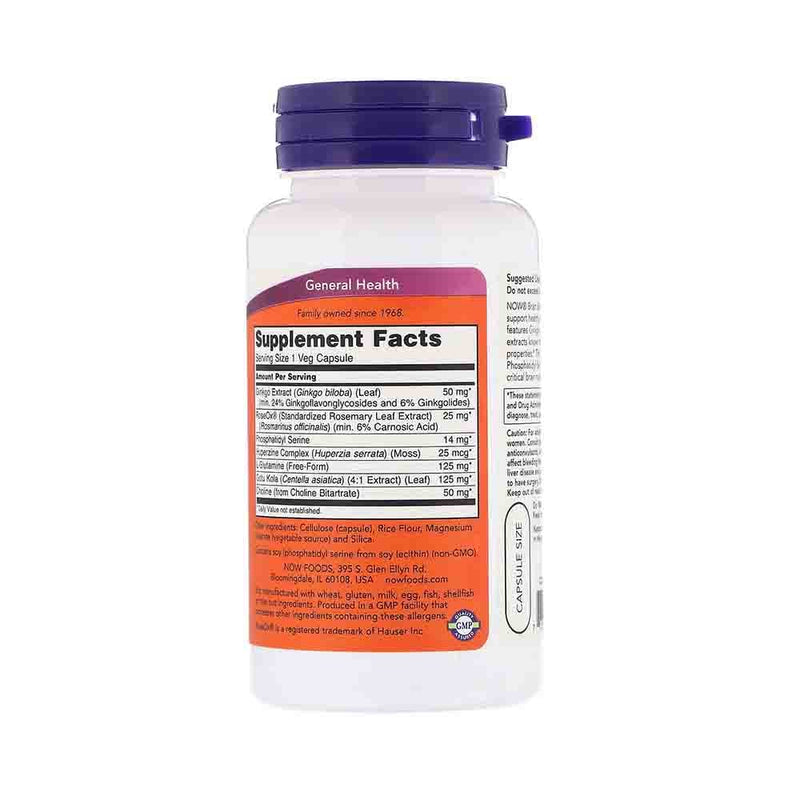 Încărcați imaginea în vizualizatorul Galerie, Brain Elevate, Cognitive Function, Now Foods, 60 capsule
