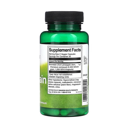 Bromelain (Enzime Naturale) 1200 GDU, Swanson, 60 capsule, SWU820